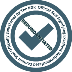 Official Seal Signifying Excellent Redundantiated Content Seal Officially Sanctioned By The RDR